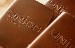 Earthworks Journals Custom Leather Menu Covers for Union Table & Tap