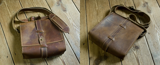 handmade leather bag - waxed leather - earthworks journals