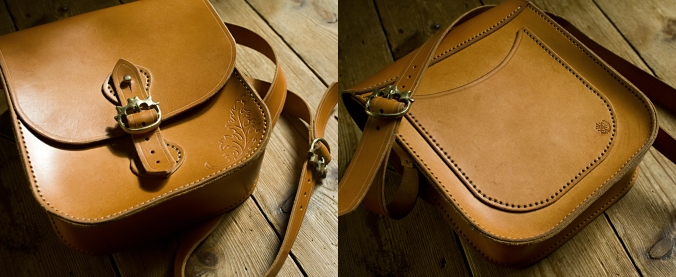 handmade leather saddlebag satchel - oiled natural vegetable tanned leather - earthworks journals